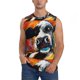 thumbnail image 1 of Fotbe Cow Men's Camiseta sin Mangas Estampada para Hombres, Playera Casual para Gimnasio, Entrenamiento, Playa-Large, 1 of 7