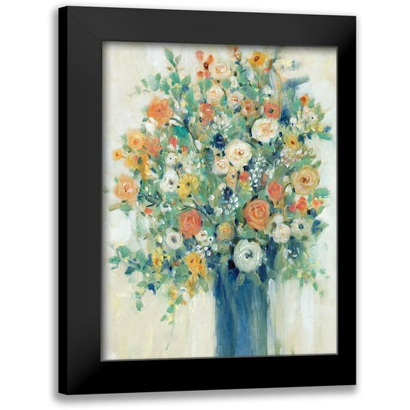 OToole, Tim 12x14 Black Modern Framed Museum Art Print Titled - Vase of Spring Flowers II