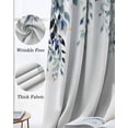 thumbnail image 6 of Blue Teal Eucalyptus Blackout Curtains for Bedroom - 84 Inch Long Light Blocking 2 Panels Set, Weeping Botanical Leaf Watercolor Thermal Insulated Living Room Drapes Grommet Window Curtains 52"x84", 6 of 8