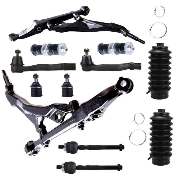 cciyu Front Lower Control Arm Front Inner Outer Tie Rod End Front Sway Bar Link Front Lower Ball Joint Front Steering Rack Boot Compatible fit For Honda Civic 12pcs Suspension Kit