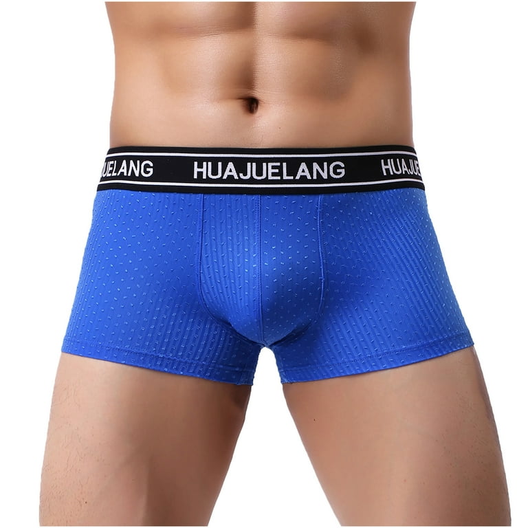 Men Checked Underwear Sports Front Hole Open Sexy Boxer Shorts Briefs  Trunks New