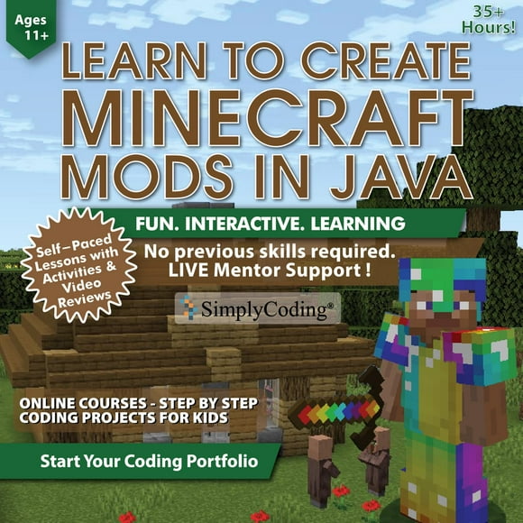 Curso de codificación SimplyCoding Java Minecraft Mods para niños de 11 a 18 años