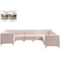 thumbnail image 2 of Meridian Furniture Sectionnel Modulaire Alina avec Revêtement en Velours Rose Doux et Capitonnage Profond, 2 of 19