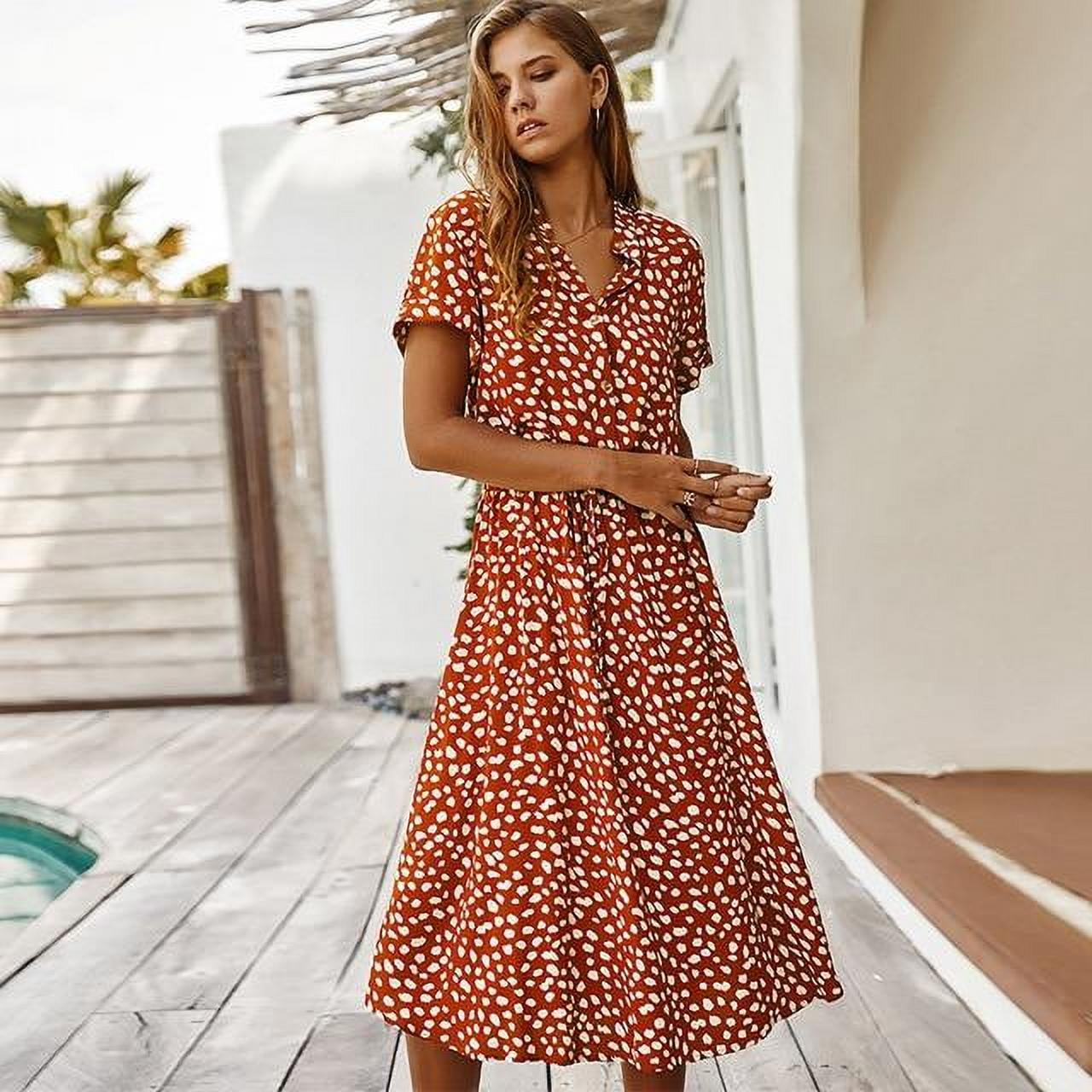 Mid length Summer dresses with Sleeves