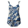 thumbnail image 3 of Uootdi Summer Sets for Women Jungle Floral Pattern Sleeveless Cami Blouse Drawstring Waist Casual Shorts Travel Loungewear Sets, 3 of 6