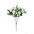 thumbnail image 2 of Xecvkr Cheap Artificial Flowers Artificial Rose Flower Bouquet 11 Head Portable Fake Ecological Home Party Wedding Table Centerpiece Decorative Arrangements 1Piece White, 2 of 7