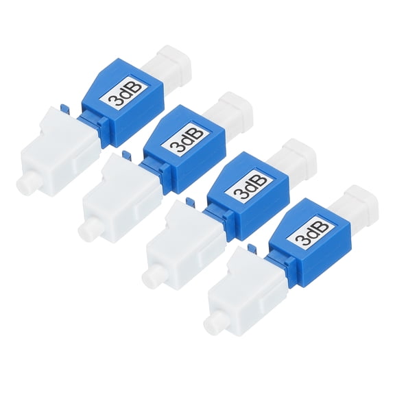 3dB LC/UPC  Fiber Attenuator, SM Fixed Fiber Optic Attenuator Male to Female for Fiber Optic Transmission Pack of 4