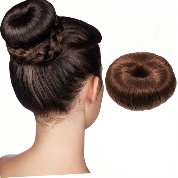 LjudmpWomen's Hair Donut Shaper Hair Ring Hairstyler Bun Maker Bridal Hairpiece Curling Easy Updo Hair Styling Tool Hair Accessories Coffee