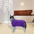 thumbnail image 3 of Albornoz ajustable para perros, Toalla de de secado , absorbe la humedad con cinturón, albornoz, para proteger, ropa para mascotas, perros pequeño Morado XL Yinane albornoz de secado rápido, 3 of 7