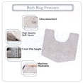 thumbnail image 6 of Luxury Toilet Rugs U-Shaped 20x20, Extra Soft and Absorbent Microfiber Bathroom Rugs, Non-Slip Plush Shaggy Bath Mat, Machine Wash Dry, Contour Bathroom Mats for Toilet Base, White, 6 of 9