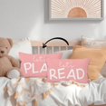 thumbnail image 2 of Kids Playroom Decor,Classroom Pillows Cover,Let''s Read Play Decorative 12 x 20 Throw Pillow Cover,Lets Play Read Kids Reading Corner Room Playroom Nursery Decor Reversible Pillowcase (Pink), 2 of 5