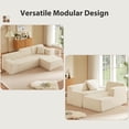 thumbnail image 5 of Tmsan 96.5'' L-Shaped Modular Sectional Sofa, Modern High Back Corduroy Upholstered Boneless Couch, Comfy Cloud Compression Sofas, Chaise Lounge for Living Room Apartment Office, Beige, 5 of 9