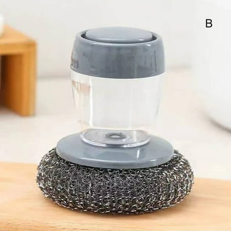 

Fly Sunton Multifunctional Pressing Cleaning Brush Built-in Liquid Storage Tank Kitchen Dishwashing Pot Brush(B)