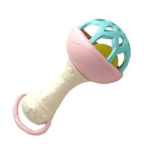 Twfbrm Rattles Toys, Sensory Montessori Learning Toy, Easy-Grasp Handbell with Soft Silicone Teething Toys, Handheld Shaking Rattles Toy Infant Chew Toys Interactive Toys for 0-12 Months