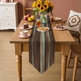 thumbnail image 5 of Table Runners 90 Inches Long, Brown Teal Wooden Cotton Linen Kitchen Dining Coffee Table Runner for Party Home Decor, Vintage Farmhouse Retro Art Tabletop Dresser Scarves Runner Decor 13x90 Inch, 5 of 9