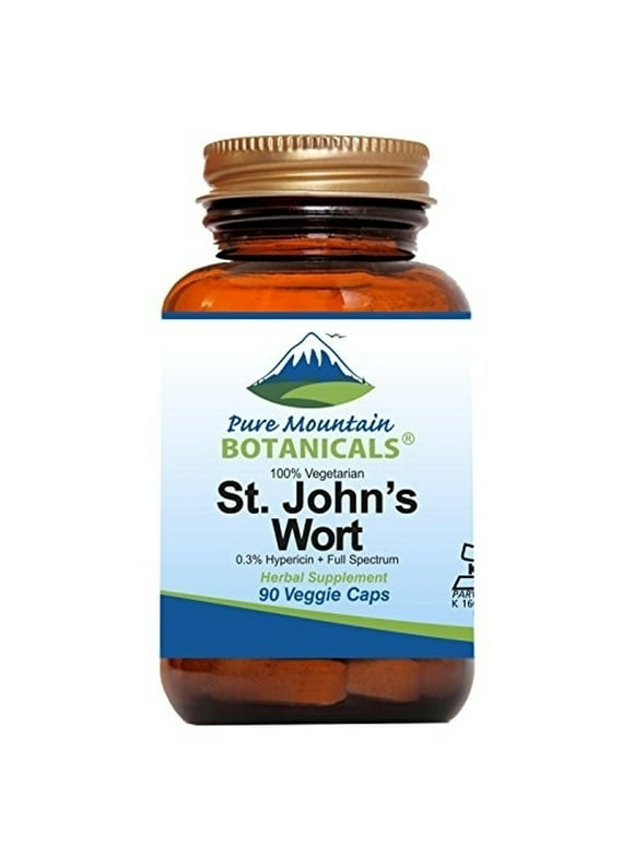 St. Johns Wort - 90 Capsules (Kosher, Vegan) with Standardized 0.3% Hypericin, 450mg Formula per Capsule - Organic St