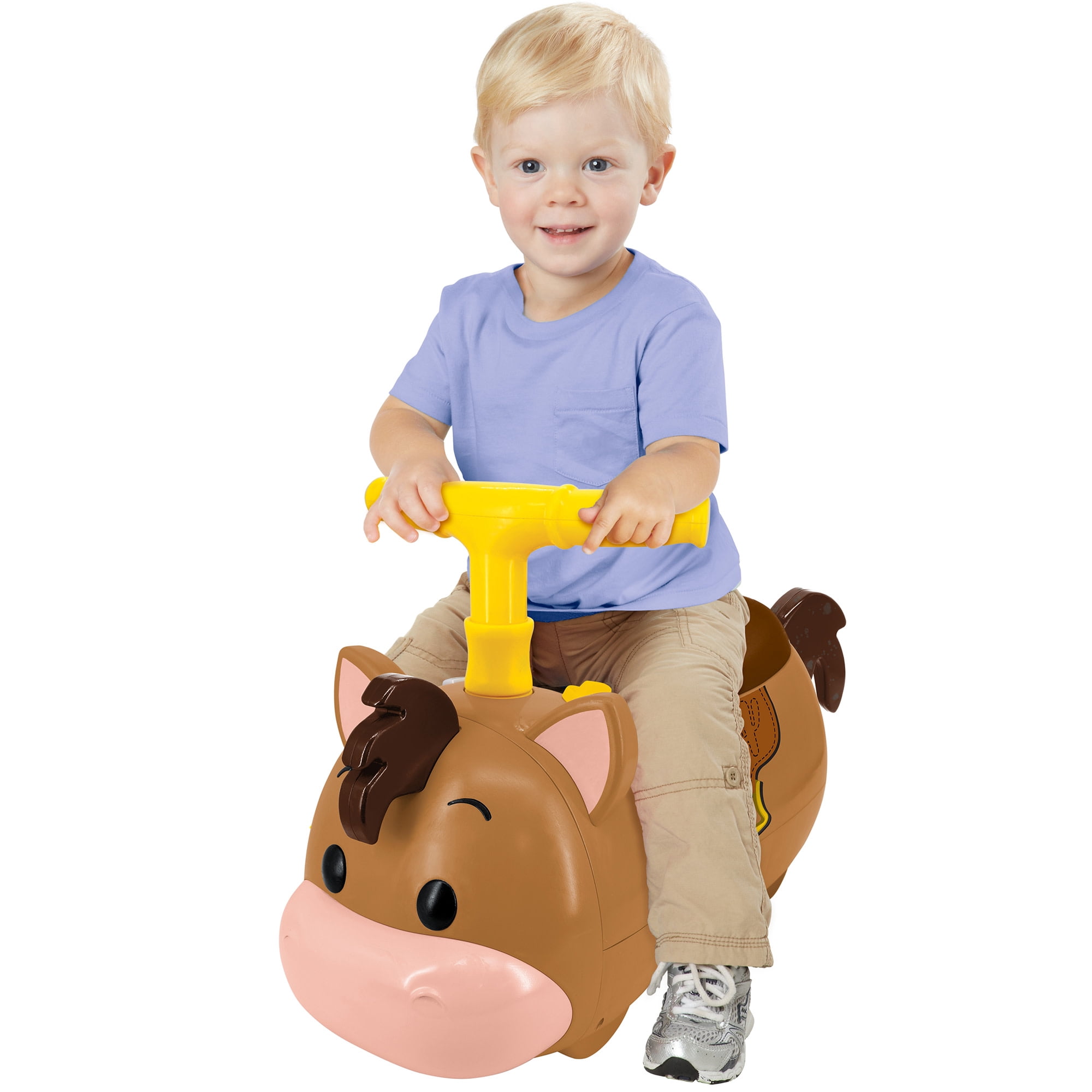 Kiddieland: Lights & Sounds Zoom Ride-On - Bullseye - Disney Toy Story Character Foot-To-Floor Vehicle, Storage Seat, Fold Handlebar, Toddlers 12-36mo