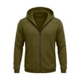 thumbnail image 4 of qafoshin Full-Zip Hoodies for Men Casual Trendy Solid Color Long Sleeve Loose Fit Fall Sweatshirt Jackets with Pockets, 4 of 7