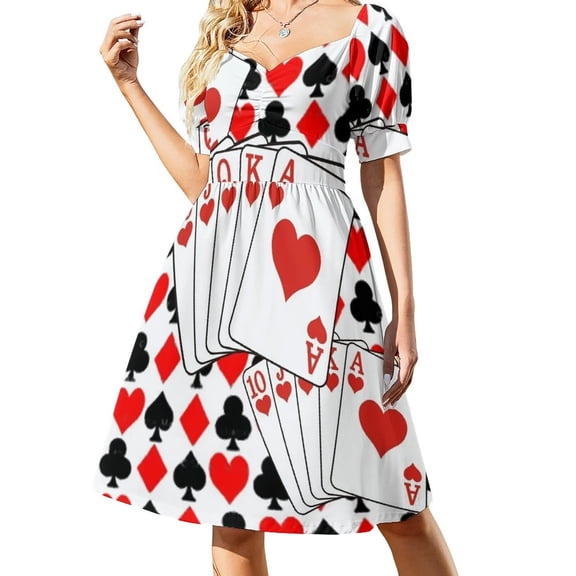 CASINO NIGHTS RED HEARTS FLUSH Dress long dress women summer evening dress women