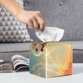 thumbnail image 3 of Honeii 's Sunshine Golden Cloud Dog for Leather Square Tissue Box Cover Holder: A Stylish Organizer for Tabletops, Bathrooms, Cars & Offices, 3 of 5