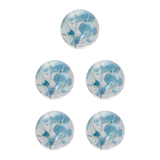 Thinsony Flower Crystal Ball Beautiful Addition To Any Room Decorative Dreamball Resin Gift Crystal Ball With Flower Hydrangea blue 8cm 5Set