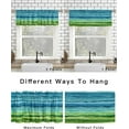 thumbnail image 3 of Abstract Teal Curtain Valances for Windows Treatment Tier Curtains, Gradient Turquoise Green Modern Stripes Curtain Short Valance Curtain Rod Pocket Curtains for Kitchen Living Room 54x18, 3 of 6
