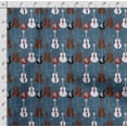 thumbnail image 4 of Soimoi Musical Instruments Print, Silk Fabric, Decor Sewing Fabric by The Yard 42 Inch Wide,Decorative Fabric for Shirts Suits Ties, Dusty Blue, 4 of 5
