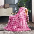 thumbnail image 3 of Faux Fur Plush Throw Blanket Soft Fluffy Bubble Blanket for Couch, Sofa Bedroom, 3 of 5