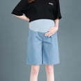 thumbnail image 3 of Ohufall Women's Plus Size Maternity Shorts Fashion Casual Over The Belly Pregnancy Shorts Summer Loose Comfy Cotton Linen Shorts, 3 of 5