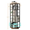 thumbnail image 3 of 4-Tier Rotating Bookshelf, Corner Book Tower with Swivel Design, Industrial Metal Floor Shelf for Magazines & Books, Narrow Storage Organizer for Living Room,Brown, 3 of 8