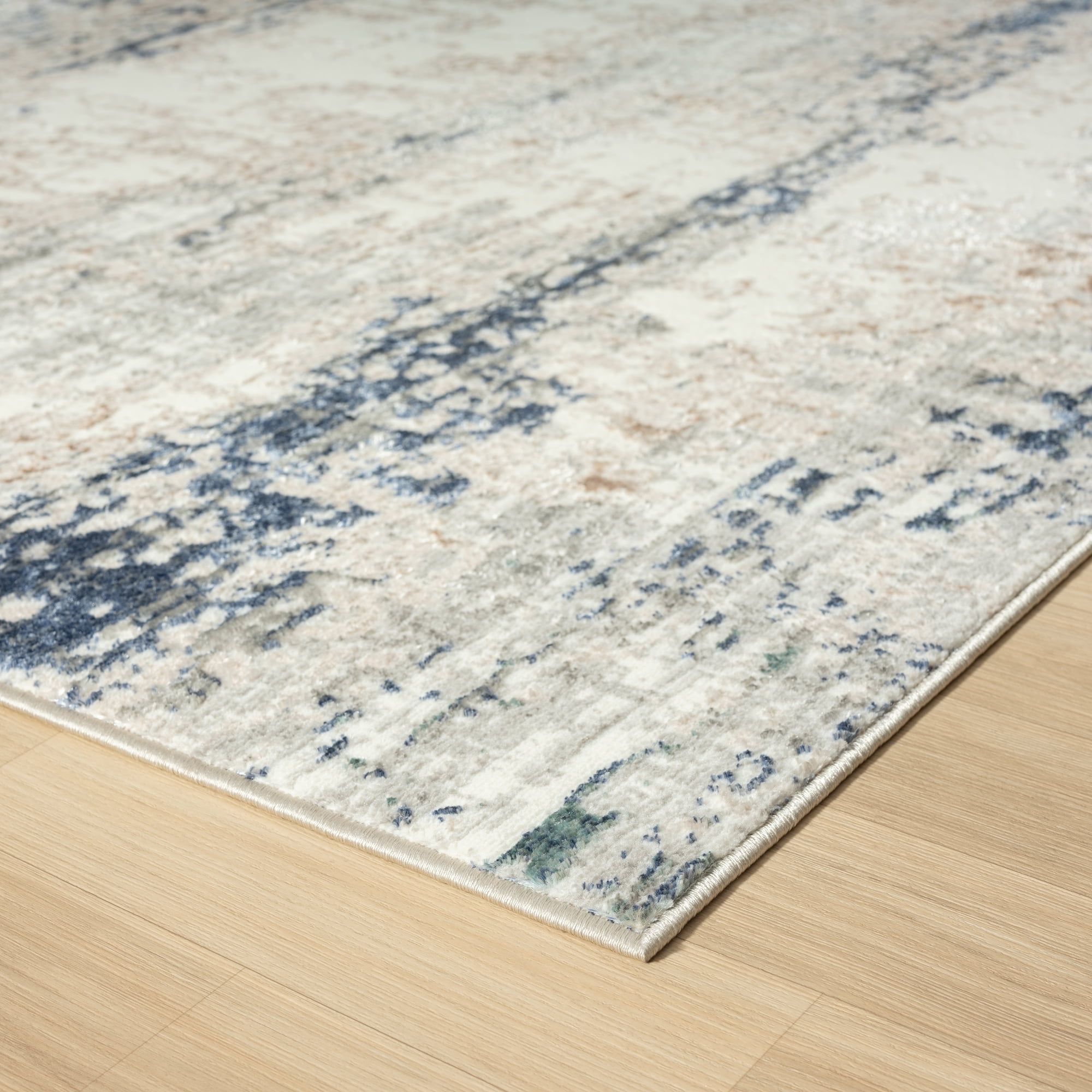 Harlow Hill Bethany 2'2" x 3' Gray/Blue Abstract Durable Indoor Area Rug