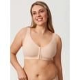 thumbnail image 4 of DELIMIRA Women's Inbarely Plus Front Closure Bras Posture Wireless Full Coverage Plus Size Unlined Bra, 4 of 5