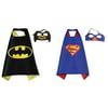Superman & Batman Costumes - 2 Capes, 2 Masks with Gift Box by Superheroes