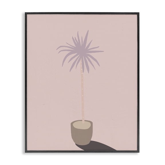 Stupell Industries Modern Pink Potted Palm Plant Black Framed Giclee Art, 11 x 14, by Lil' Rue