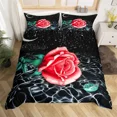 thumbnail image 3 of 2024 Rose Duvet Cover Set Romantic Rose Floral Bedding Set Microfiber Botanical Flowers Comforter Cover For Women Bedroom r, 3 of 7