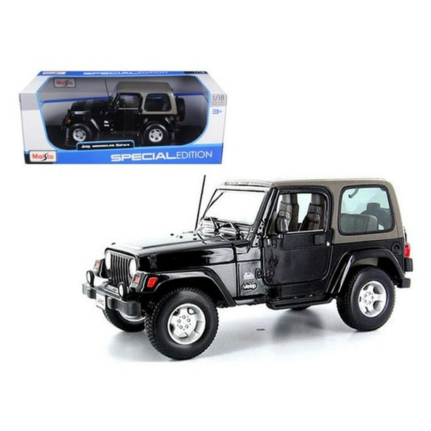 Maisto 31662bk Jeep Wrangler Sahara Black 1 18 Diecast Model Car