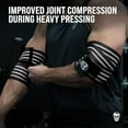 thumbnail image 3 of Gymreapers Weightlifting Elbow Wraps (1 Pair) - Flexible 40'' Elbow Compression Strap & Joint Support Brace - For Bench Press, Powerlifting, and Pressing, 3 of 6