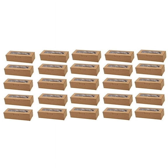 25 Pieces Macaron Boxes with Clear Display Window Macarons Container or Packaging Box Kit for Chocolate Desserts Cake B