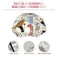 thumbnail image 5 of Disketp Hand Drawn Animals Shower Caps,Reusable Shower Cap For Women, Double Layer Waterproof Hair Cap, Large Size For All Hair Lengths,For Girls Spa Home Salon Use, 5 of 9