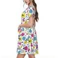 thumbnail image 2 of Hirioo Doodle Fruits for Short Sleeve Dress Women's Short Sleeve Dress with Pockets, 2 of 6