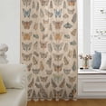 thumbnail image 6 of Vintage Butterflies Sheer Curtains 84 Inches Long, Retro Animal Biological Atlas Brown Light Filering Curtains, Breathable Simi Curtain Privacy Drapes for Living Room Bedroom Window Treatment, 6 of 9