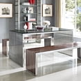 thumbnail image 4 of Modern Contemporary Kitchen Stainless Steel Dining Table Silver, 4 of 5