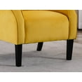 thumbnail image 6 of Living Room Accent Chair, Wingback Single Sofa Lounge Chair with Button Tufted Back and Rolled Arms, Upholstered Armchair Club Chair for Bedroom Office Apartment, Yellow, 6 of 6