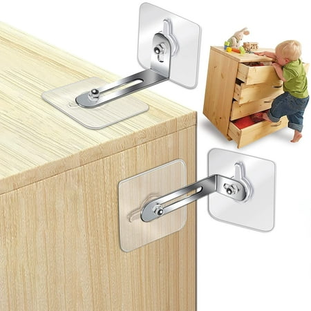 Adhesive Furniture Wall Anchors,12 Pack Metal Adjustable No Drill Furniture Wall Anchors for Baby Proofing,Adhesive Wall Mount Screw Hook Secure The Bookcase to The Wall, Keeping Children Safe