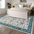 thumbnail image 3 of 6x9 Area Rug, Super Soft Washable Rugs for Living Room, Non-Slip Stain Resistant Vintage Rugs, Ultra-Thin Large Area Rugs, Indigo, 3 of 6