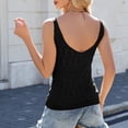 thumbnail image 5 of Virmaxy Womens Trendy Leisure New Solid Color V-Neck Hollow Out Sexy Knit Vest Top Workout Tank Tops Slim Fitted Basic Cami Tee Shirts Black M, 5 of 7