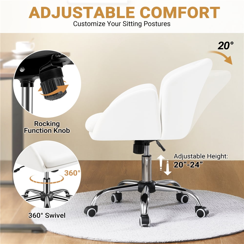 Yaheetech Adjustable Swivel Rolling Office Desk Chair with Wheels