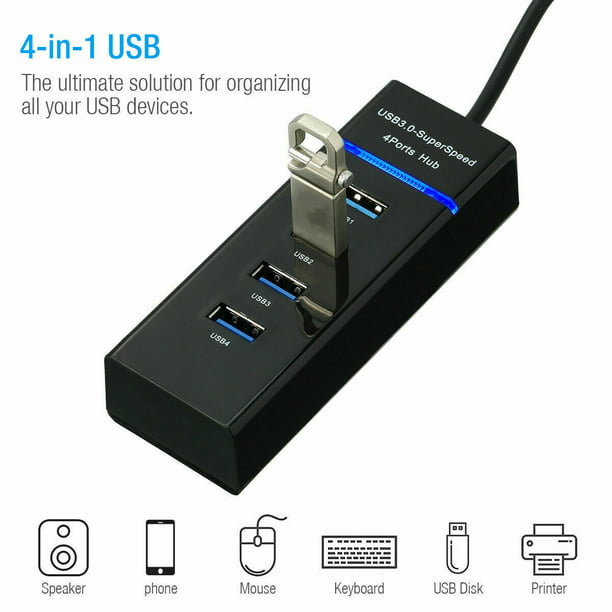 Ps4 Slim Pro Hub 4 Port Usb 3 0 High Speed Extension Charger Adapter With Switch Walmart Com Walmart Com