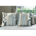 thumbnail image 4 of Ambesonne Mid Century Modern Throw Pillow Cover 4 Pack, Neutral Forms, 20", Blue Tan and Grey Teal, 4 of 4