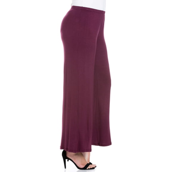 Plus Size Elastic Waist Flared Leg Palazzo Pants